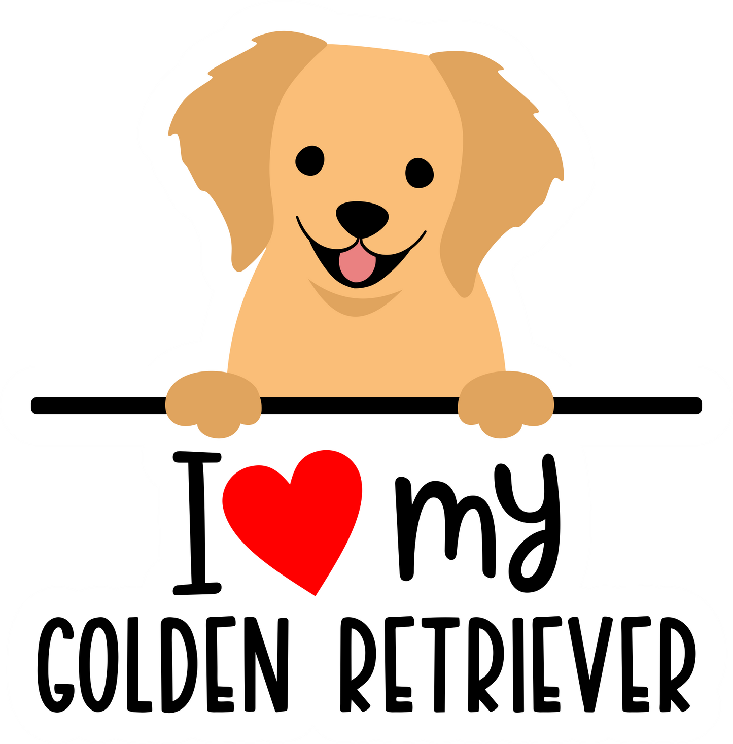 I Love My Golden Retriever Sticker