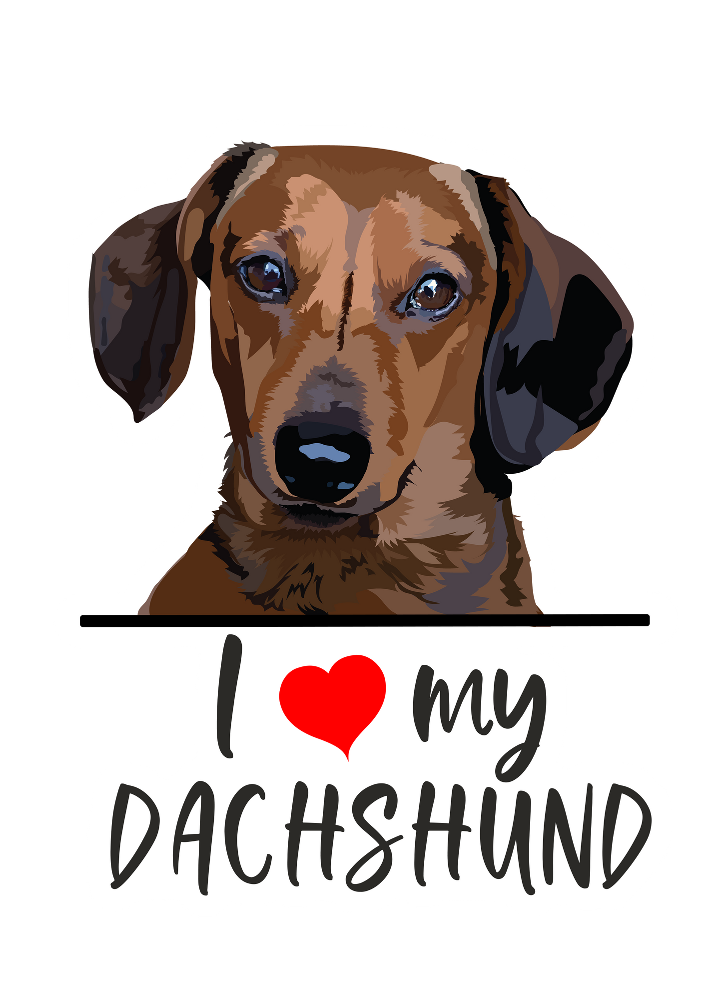 I Love My Dachshund Sticker - 3