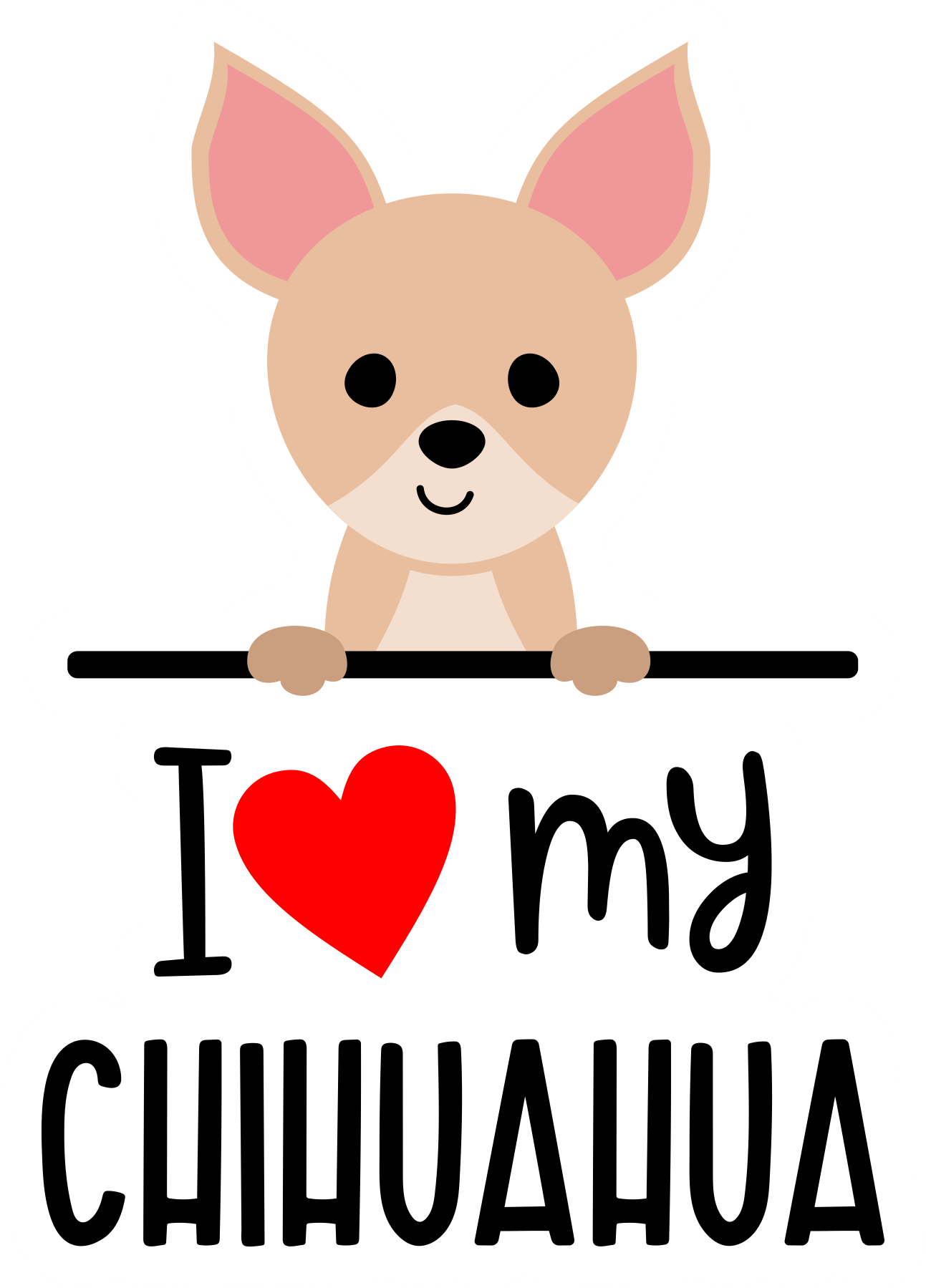 I Love My Chihuahua Sticker