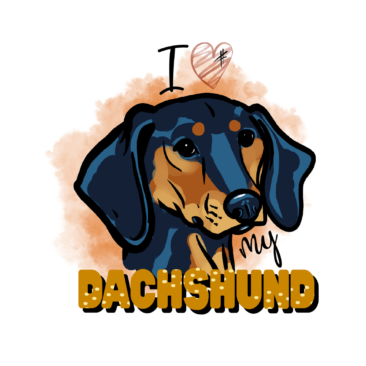 I Love My Dachshund Sticker - 2