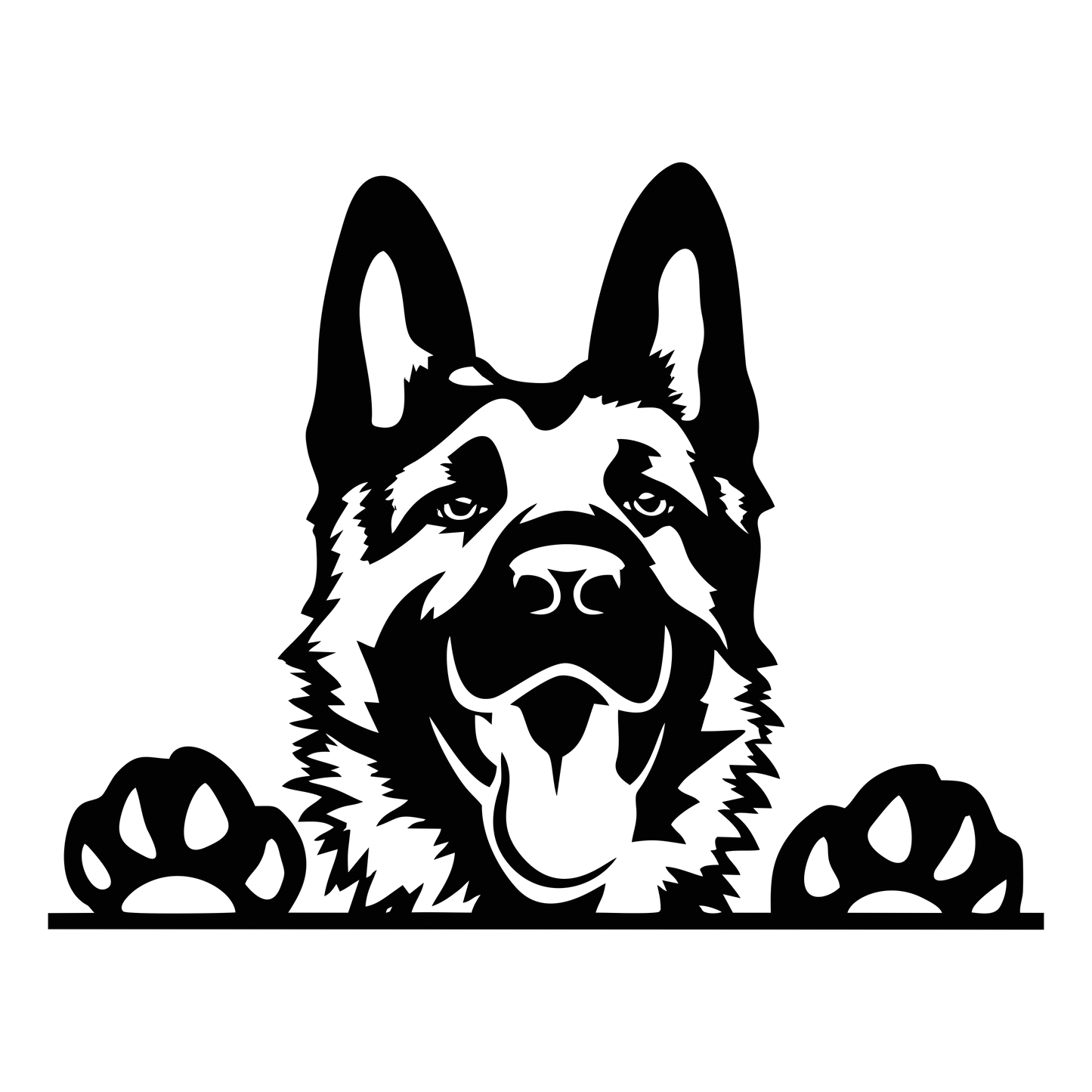 German Shepherd Peeking #2 - Vinyl Decal