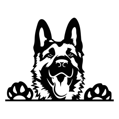 German Shepherd Peeking #2 - Vinyl Decal