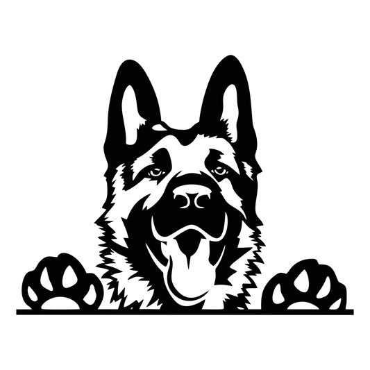 German Shepherd Peeking #2 - Vinyl Decal