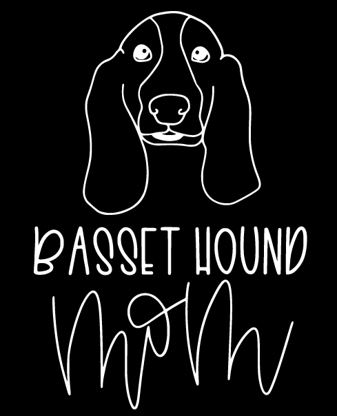 Basset Hound Mom or Custom Name  - Vinyl Decal