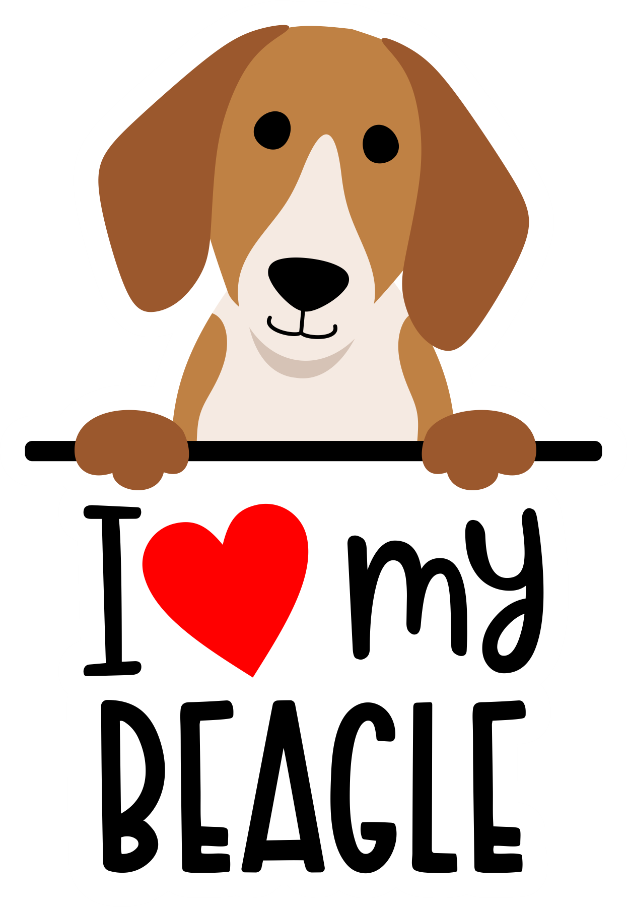 I Love My Beagle Sticker