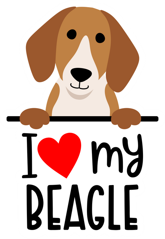 I Love My Beagle Sticker