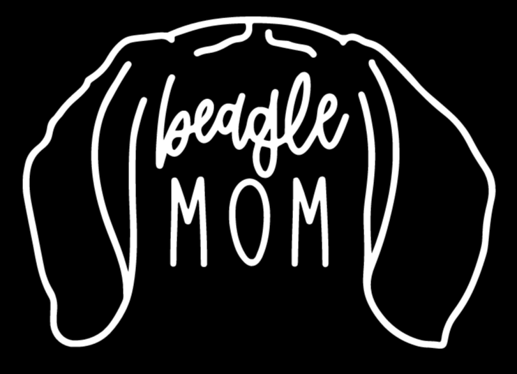 Beagle Mom or Custom Name Ears - Vinyl Decal