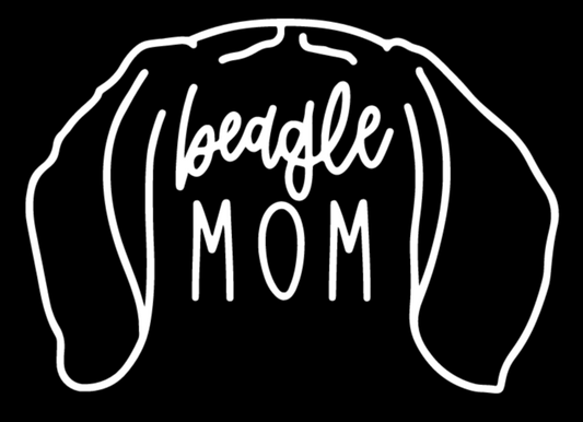 Beagle Mom or Custom Name Ears - Vinyl Decal