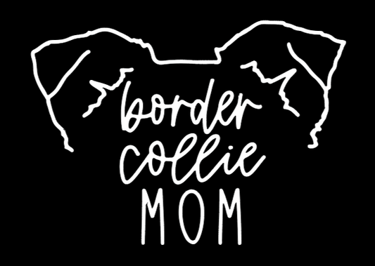 Border Collie Mom or Custom Name Ears - Vinyl Decal