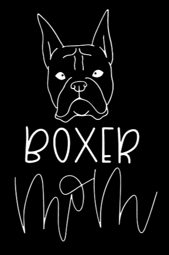 Boxer Mom Or Custom Name Cropped - Vinyl Decal