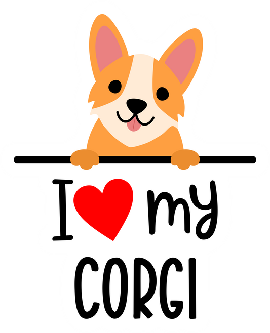 I Love My Corgi Sticker