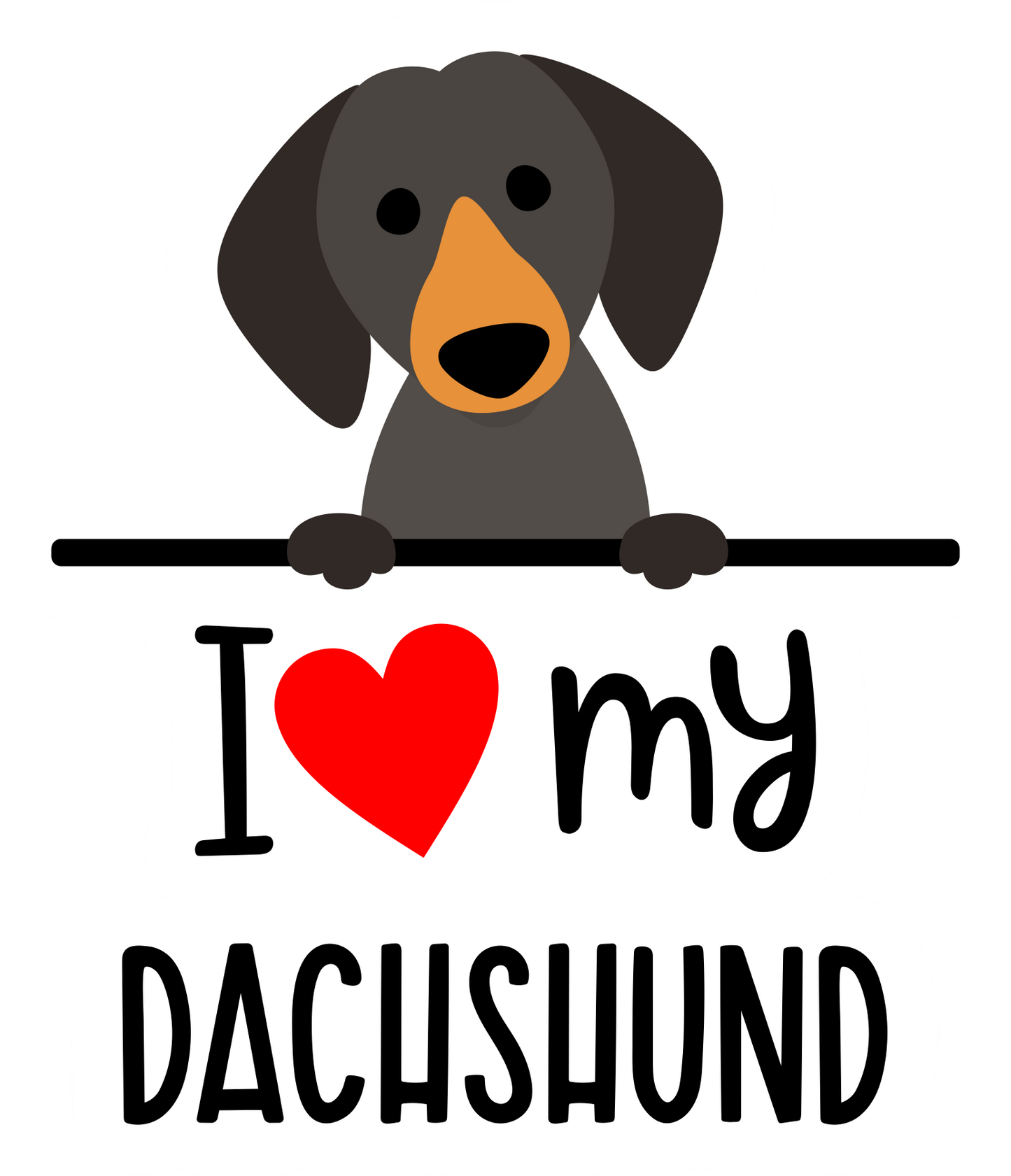 I Love My Dachshund Sticker