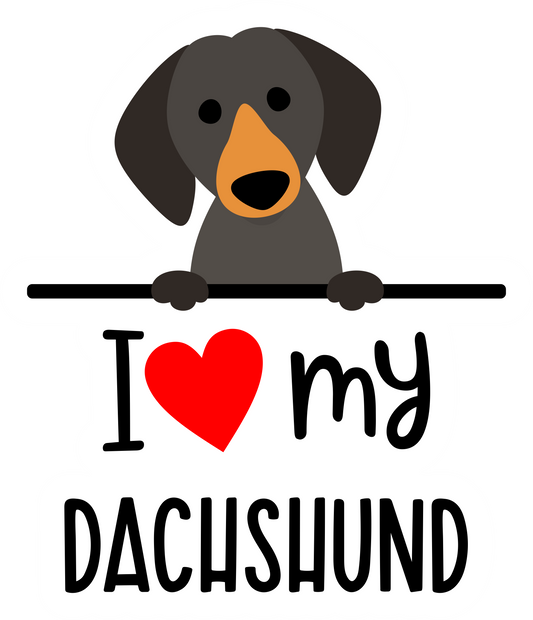 I Love My Dachshund Sticker