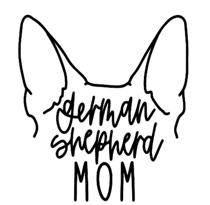 German Shepherd Mom or Custom Name Ears - Vinyl Decal