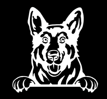 German Shepherd Peeking - Vinyl Decal