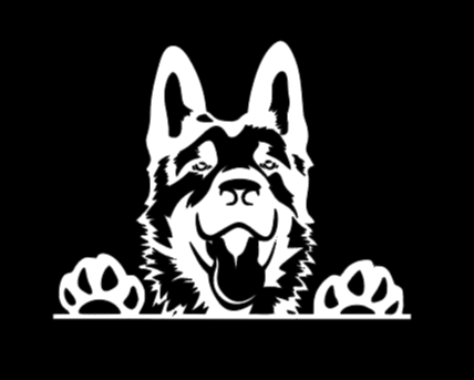 German Shepherd Peeking #2 - Vinyl Decal