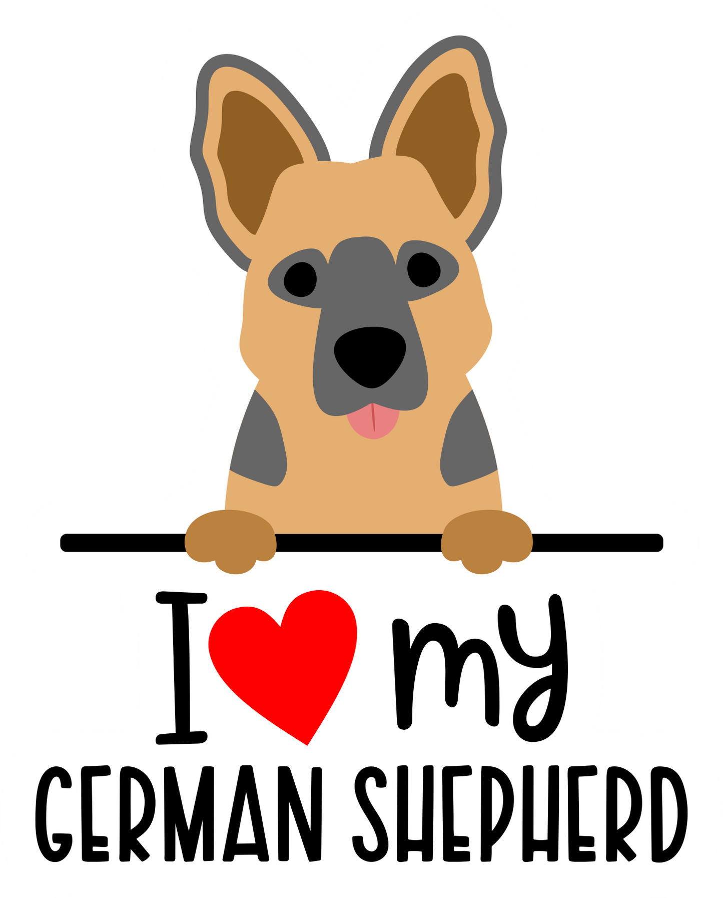 I Love My German Shepherd - Sticker