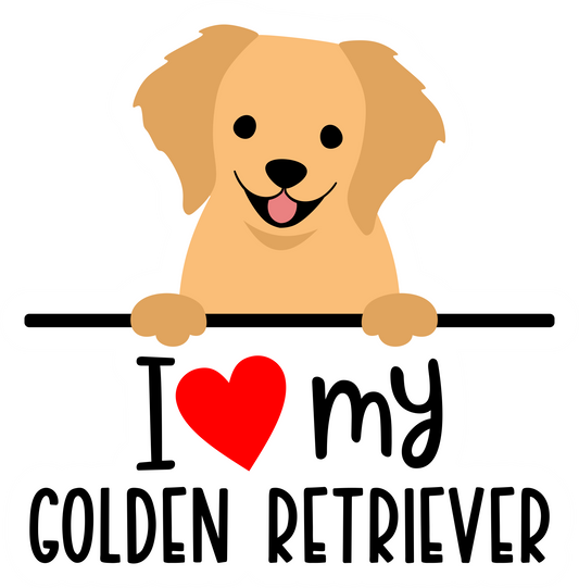 I Love My Golden Retriever Sticker