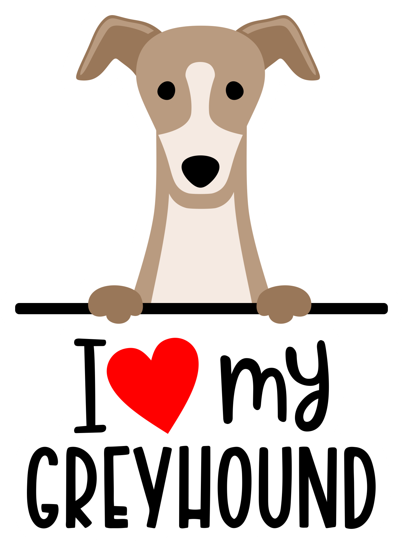 I Love My Greyhound Sticker