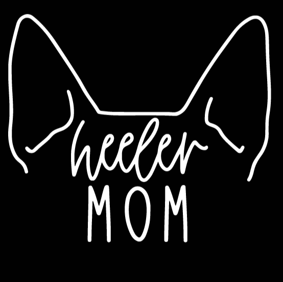 Heeler Mom or Custom Name Ears - Vinyl Decal