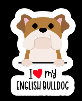 I Love My English Bulldog - Sticker