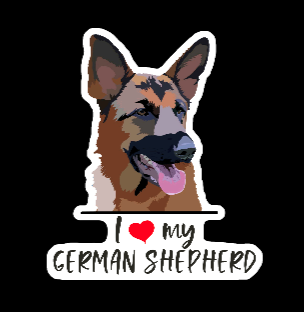 I Love My German Shepherd - Sticker #3