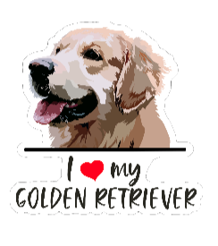 I Love My Golden Retriever - Sticker #3