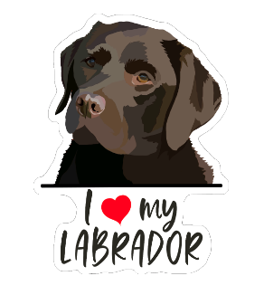 I Love My Labrador (Chocolate) - Sticker