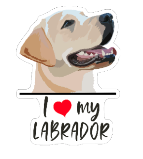 I Love My Labrador (Yellow) - Sticker