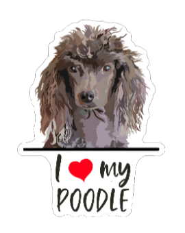 I Love My Poodle - Sticker