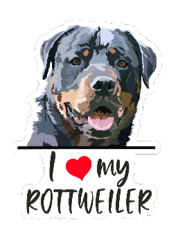 I Love My Rottweiler - Sticker #2