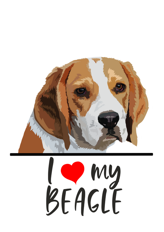 I Love My Beagle Sticker #2