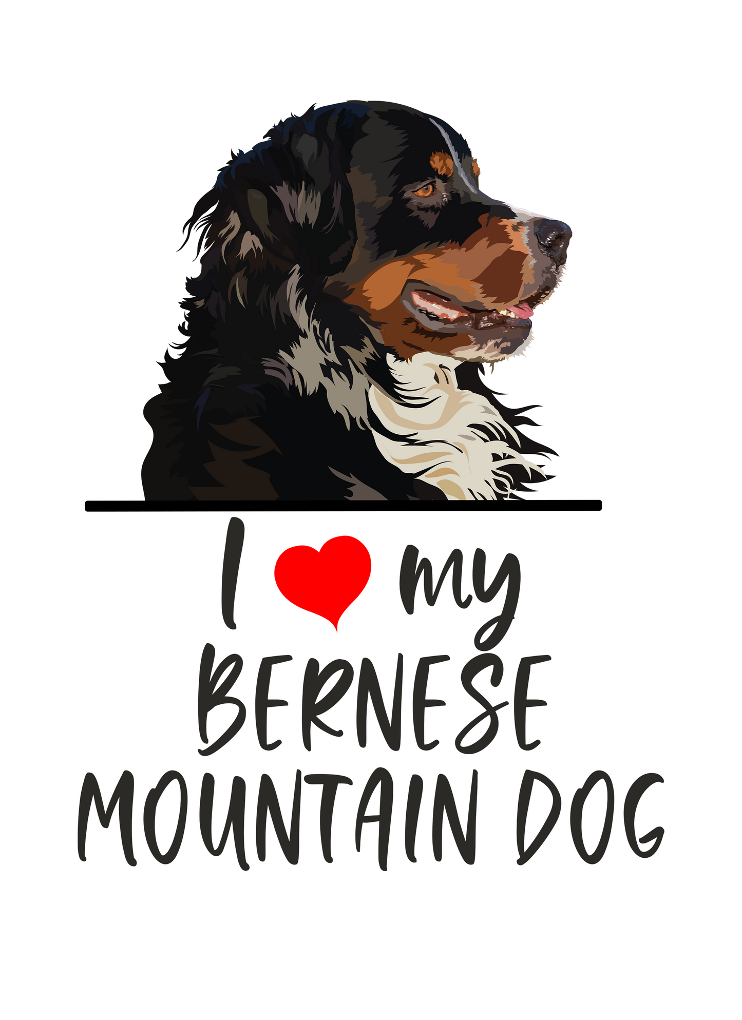 I Love My Bernese Mountain Dog Sticker