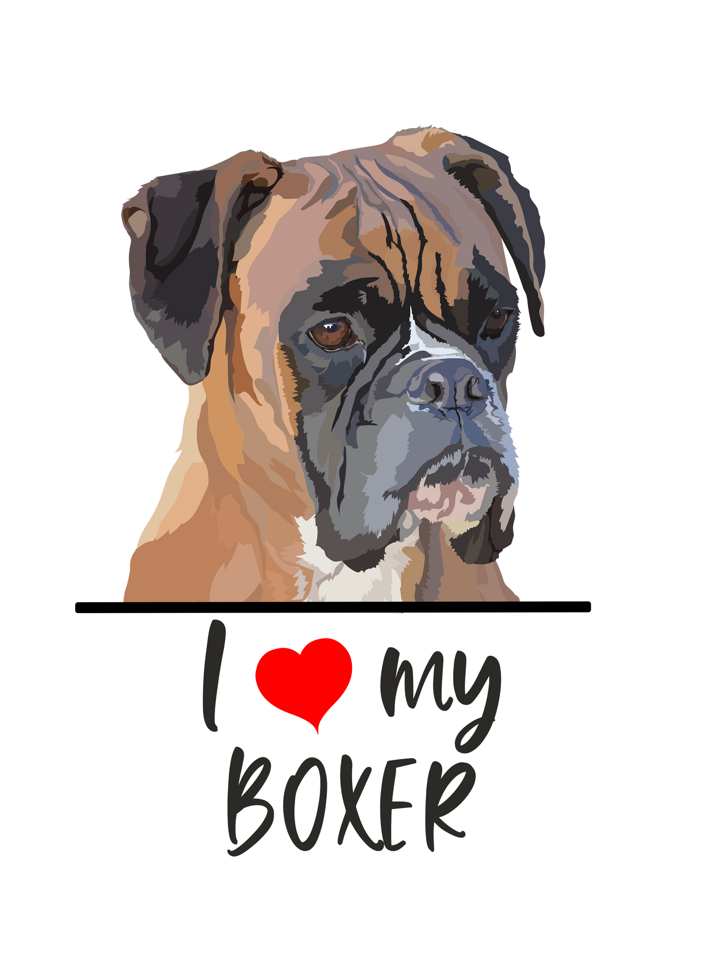 I Love My Boxer Sticker - 3