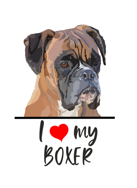 I Love My Boxer Sticker - 3