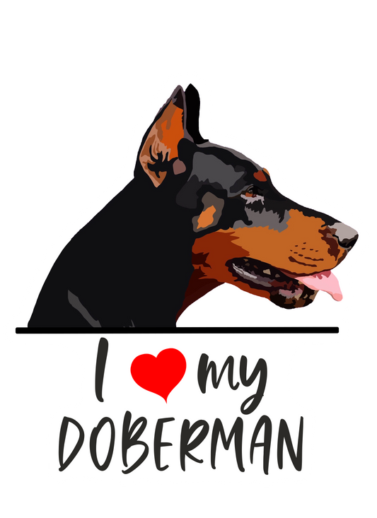 I Love My Doberman Sticker - 2