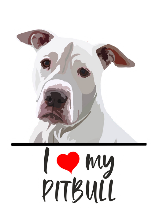 I Love My Pitbull Sticker #2