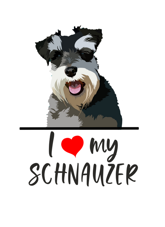 I Love My Schnauzer - Sticker