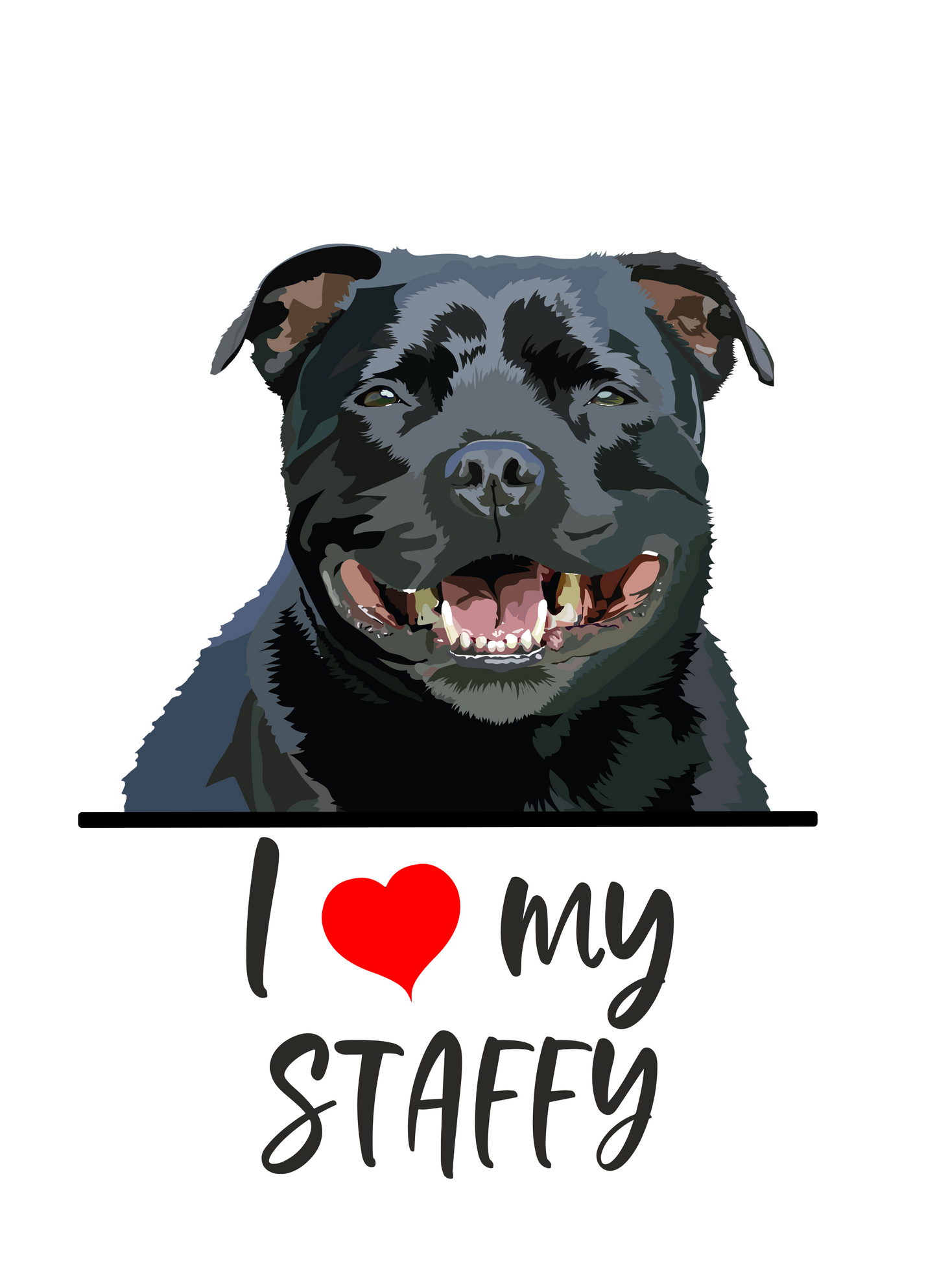 I Love My Staffy - Sticker