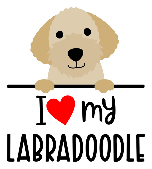 I Love My Labradoodle Sticker