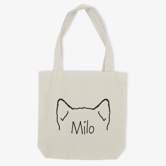 Malamute Mom or Custom Name Ears - Tote Bag