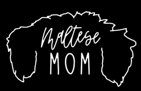 Maltese Mom or Custom Name Ears - Vinyl Decal