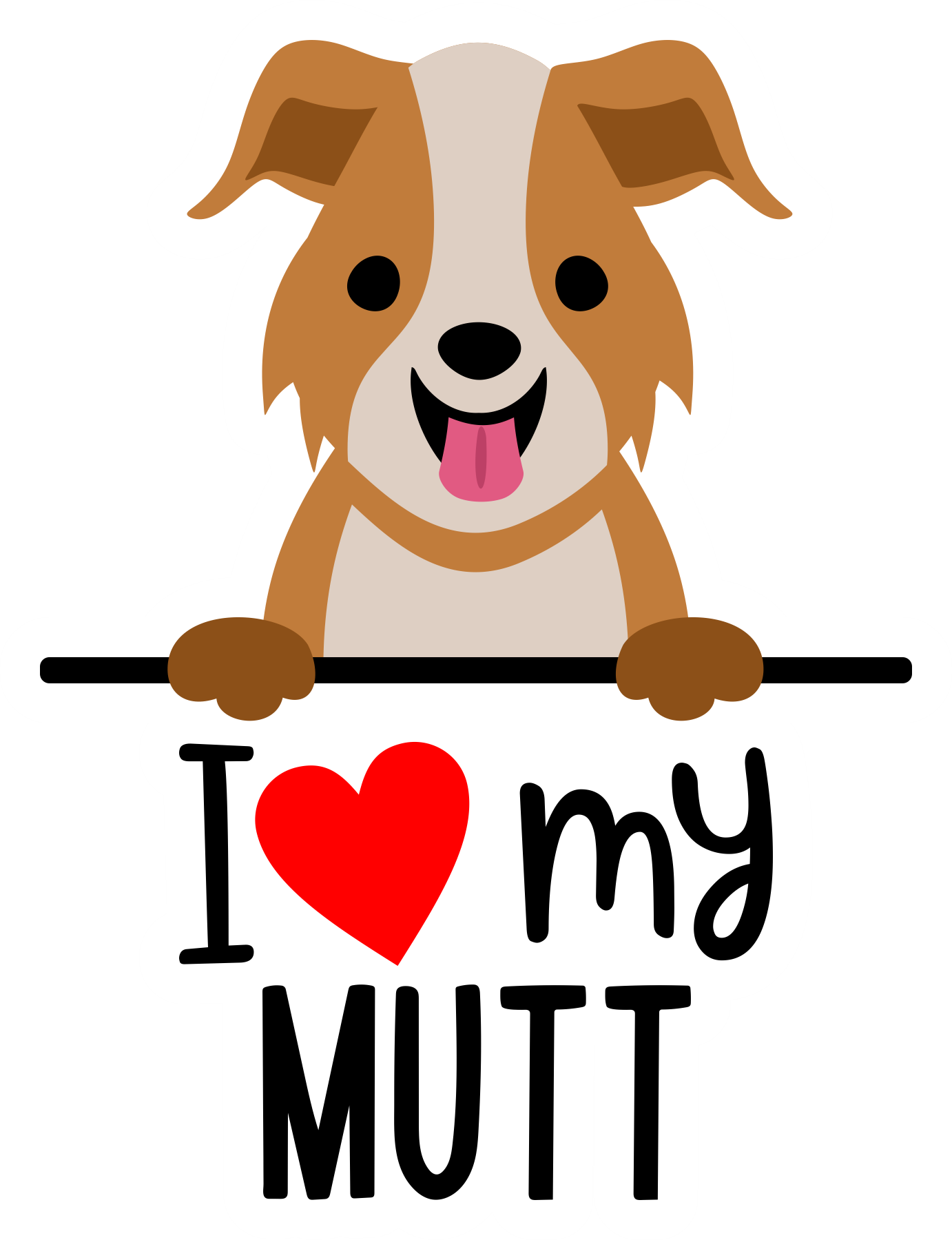 I Love My Mutt Sticker