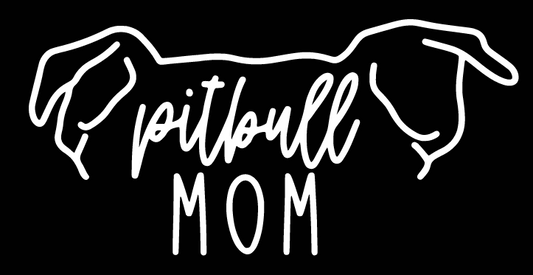 Pitbull Mom or Custom Name Ears - Vinyl Decal
