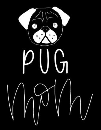 Pug Mom or Custom Name - Vinyl Decal