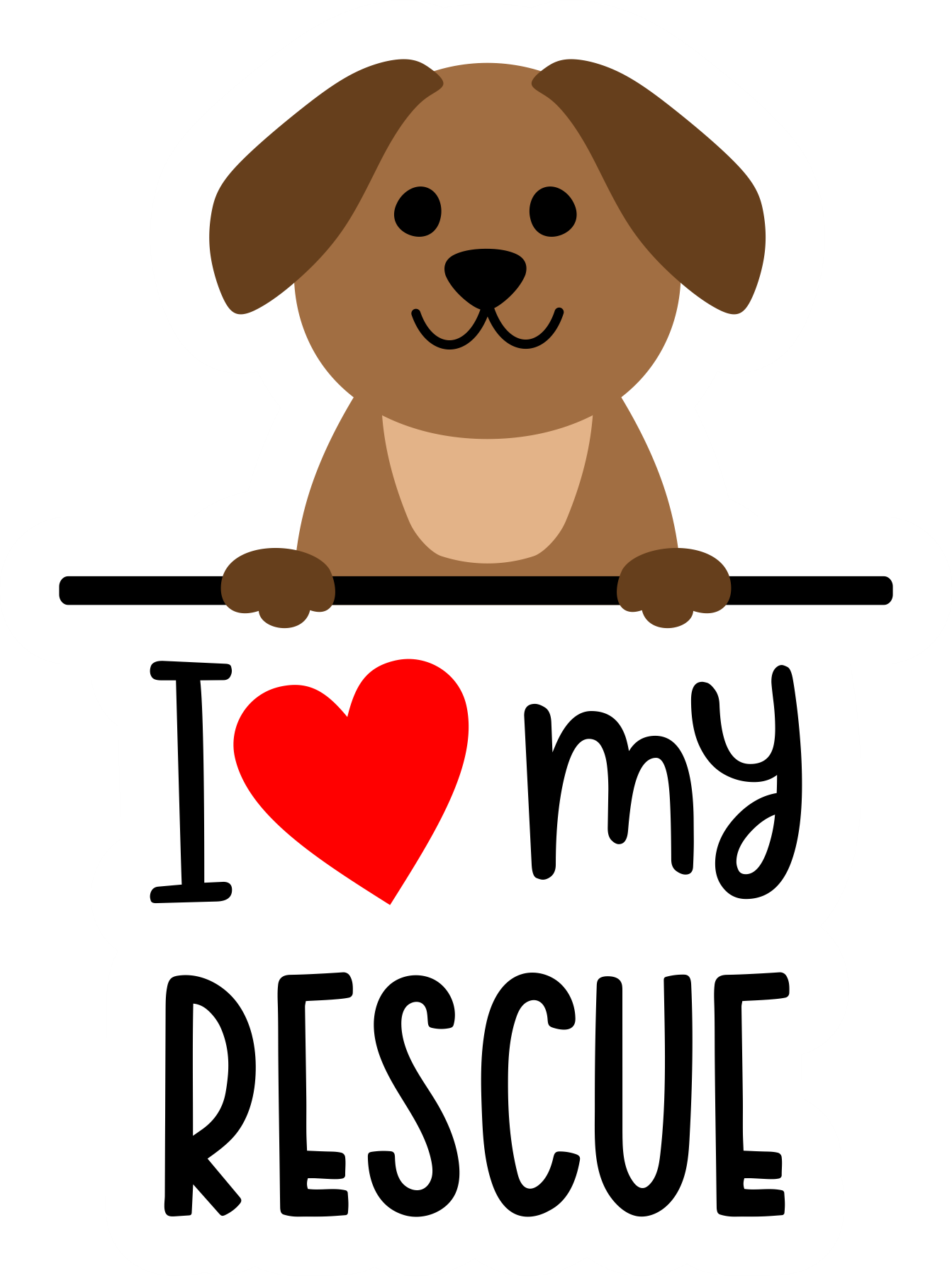 I Love My Rescue Sticker