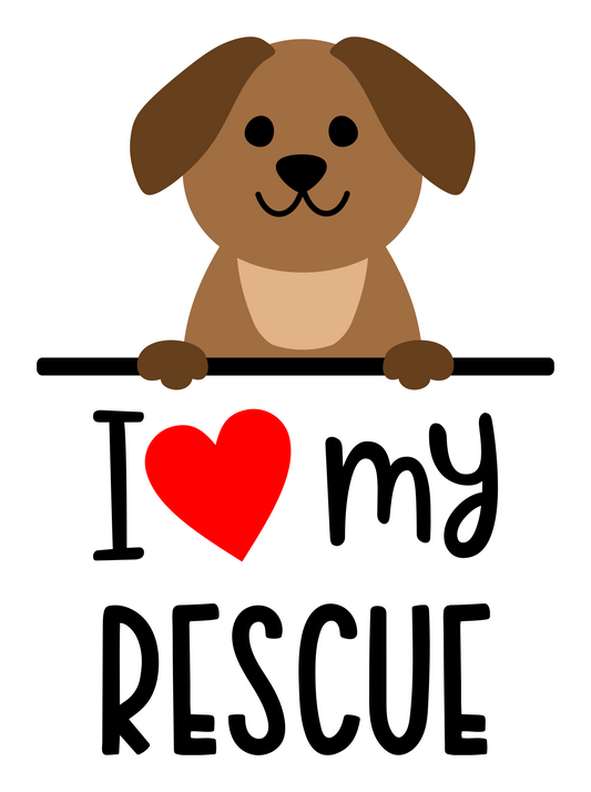 I Love My Rescue Sticker