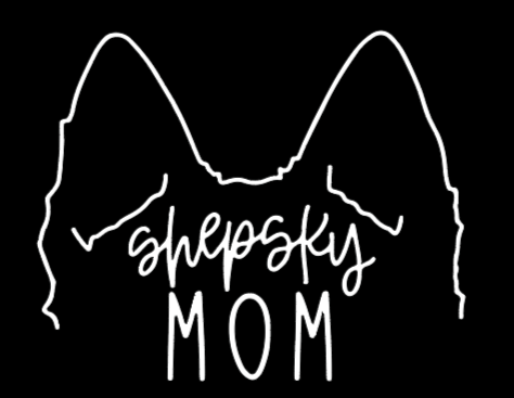 Shepsky Mom or Custom Name Ears - Vinyl Decal