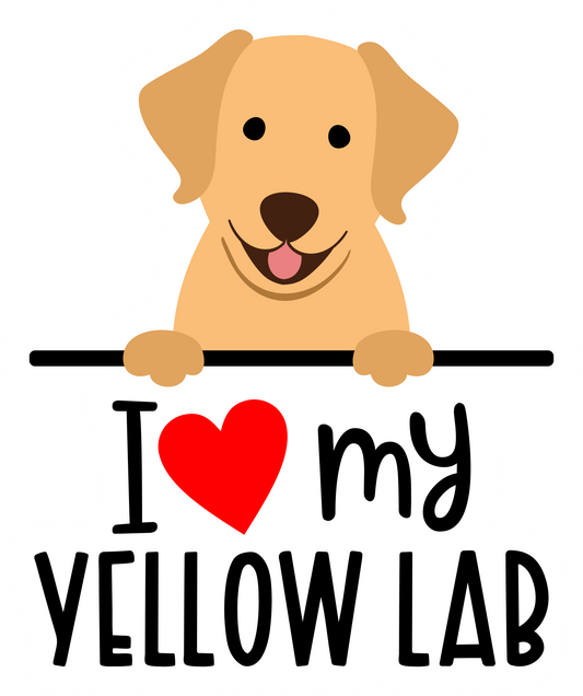 I Love My Yellow Lab Sticker