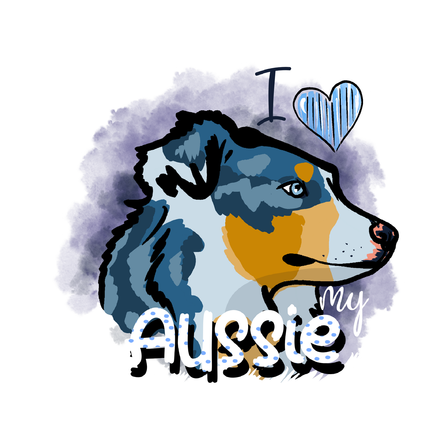 I Love My Aussie Sticker